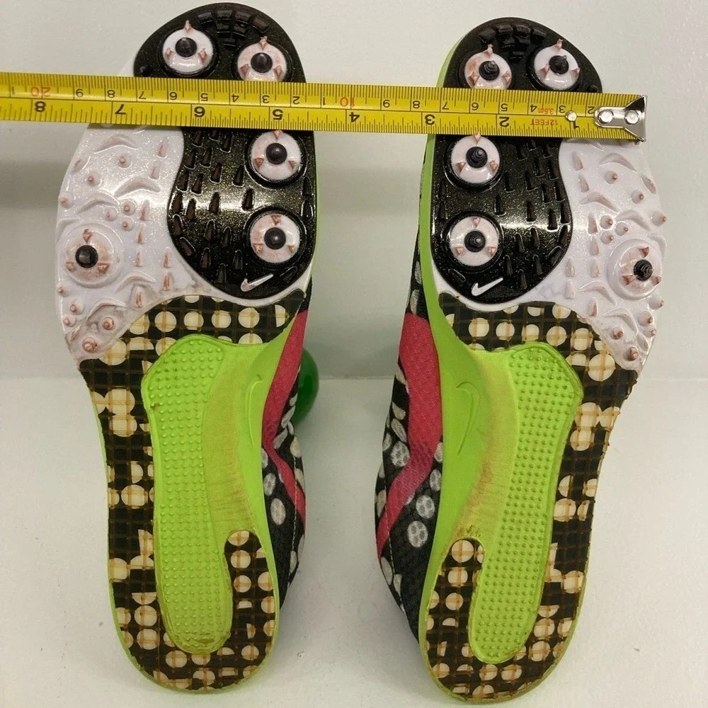 Nike Zoom Neon Highlighter Yellow Track Shoes w/Black and‎ Pink Accents